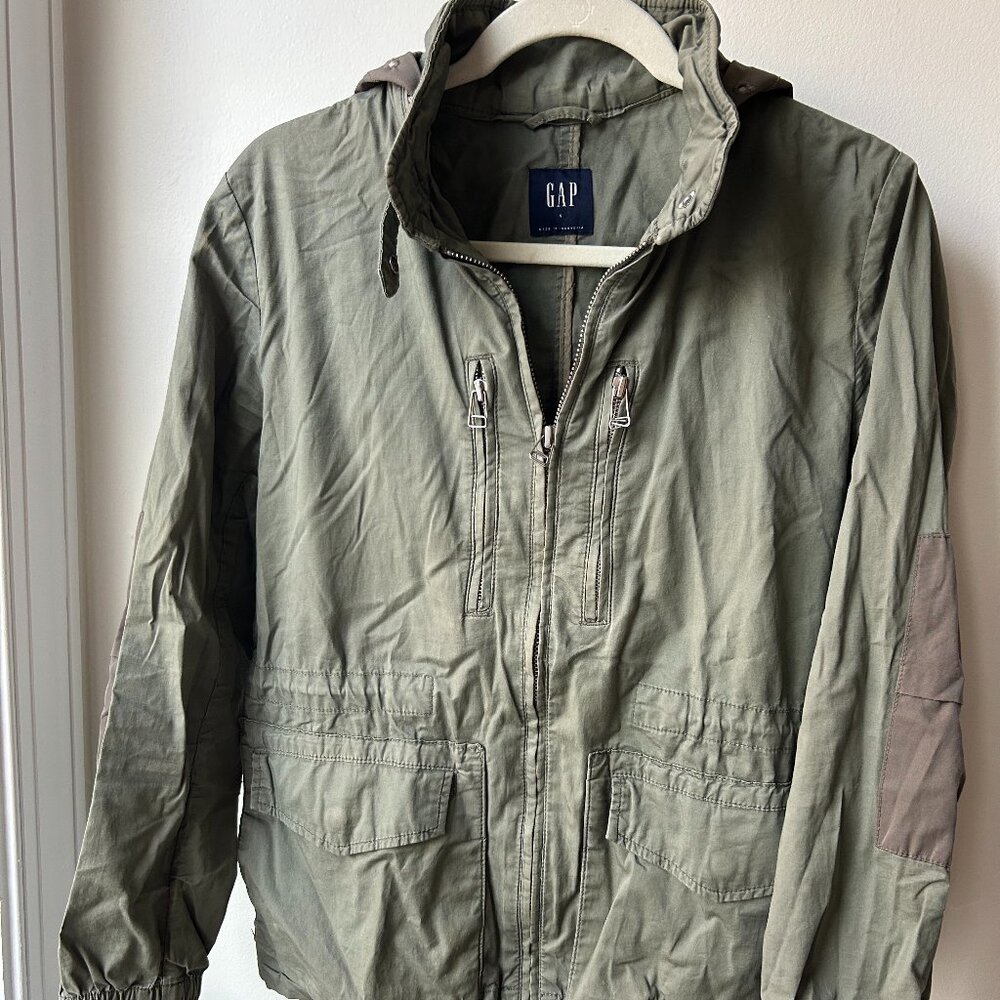 Gap Green Hooded Utility Jacket | Multiple Pockets